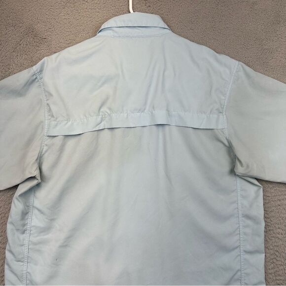 Simms Guide Series Shirt Mens Medium Blue Button Up Sporting Clays Shooting Fish - Picture 9 of 16
